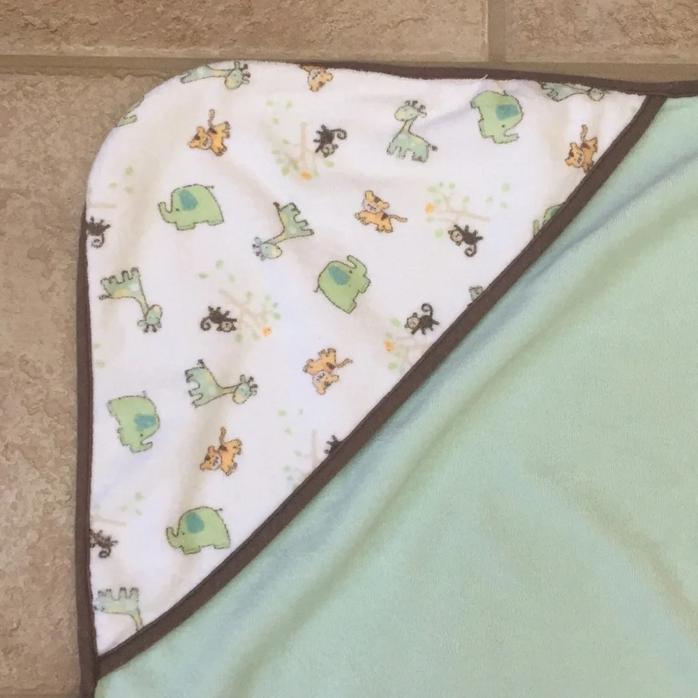 First Moments French Terry Hooded Bath Towels